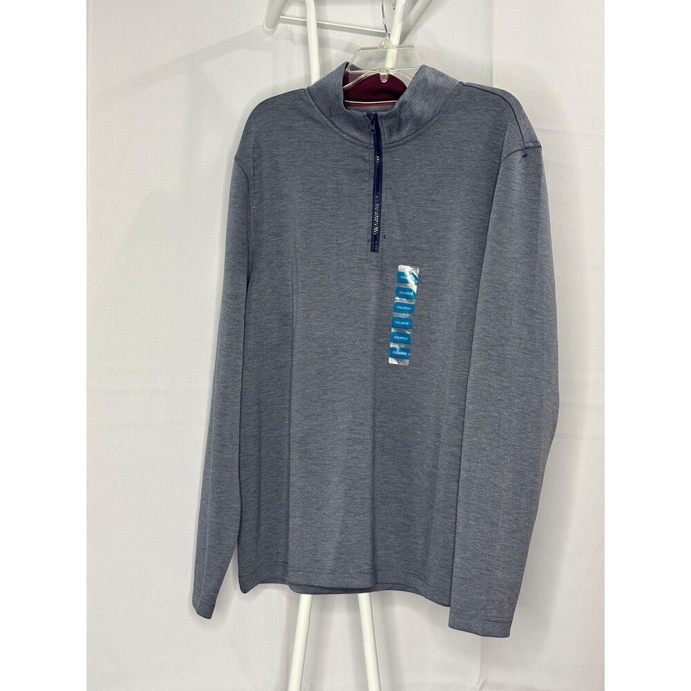 Berkley Jensen Men’s XXL Gray Quarter Zip Pullover Long Sleeve NWT